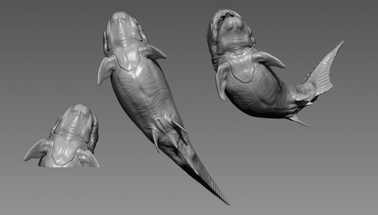 Dunkleosteus  - 3D Printable Prehistoric Creature - 3 Poses 3D print model_3