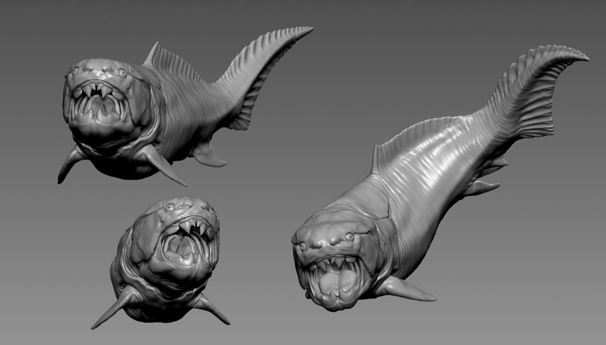 Dunkleosteus  - 3D Printable Prehistoric Creature - 3 Poses 3D print model_1