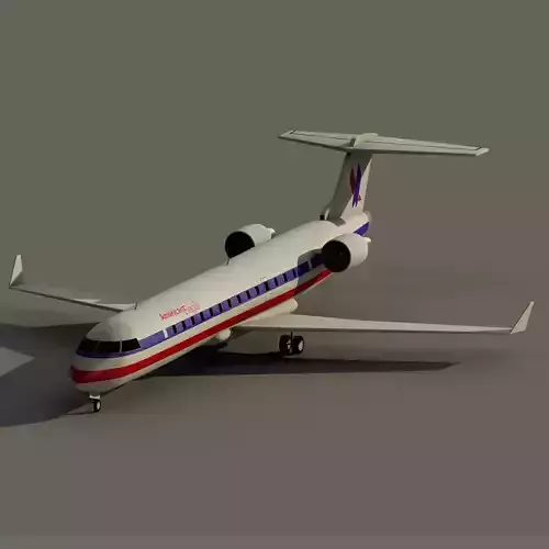 CRJ-700 American Eagle Low-poly 3D model