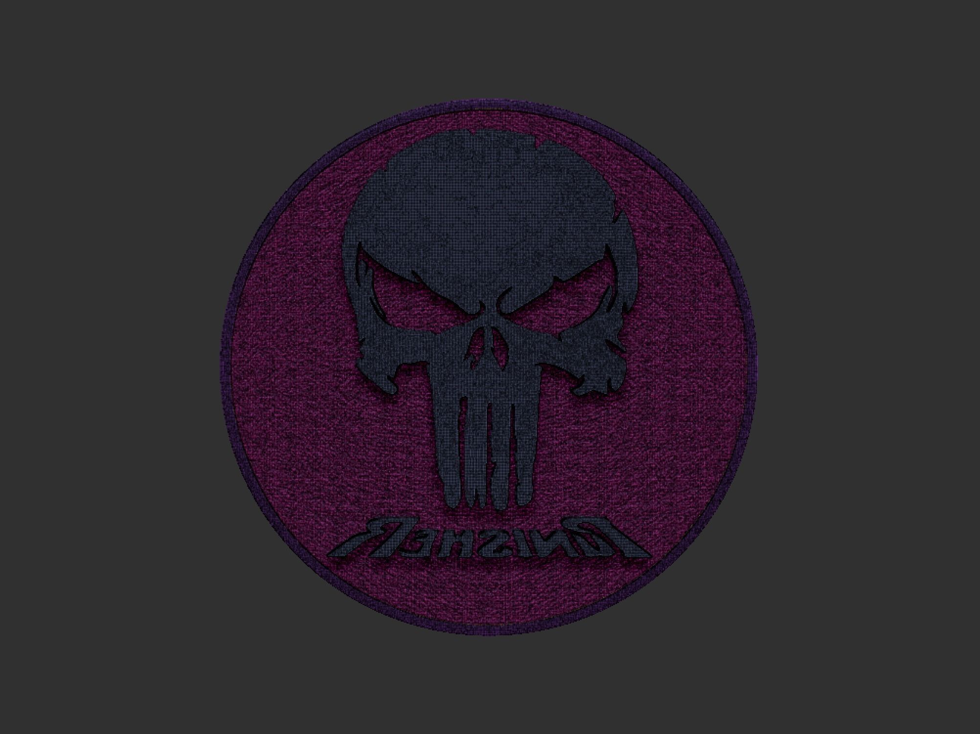 The Punisher  Logo Stamp 3D print model_5