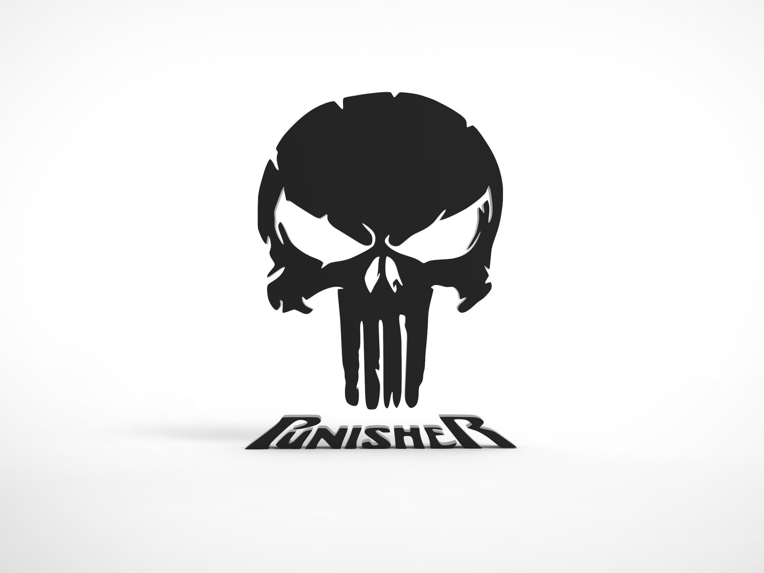 The Punisher  Logo Stamp 3D print model_1
