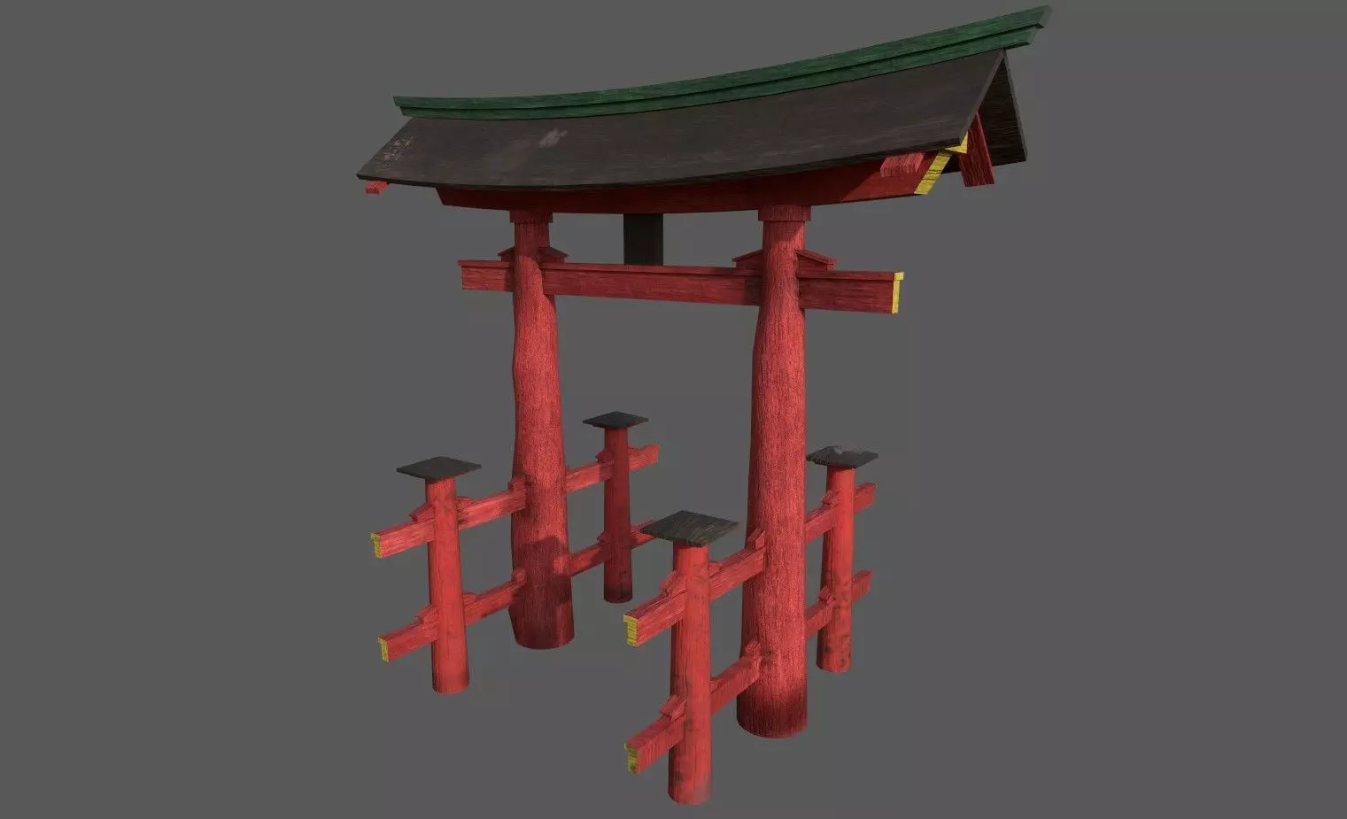 Torii Japanese Gate Low-poly 3D model_0