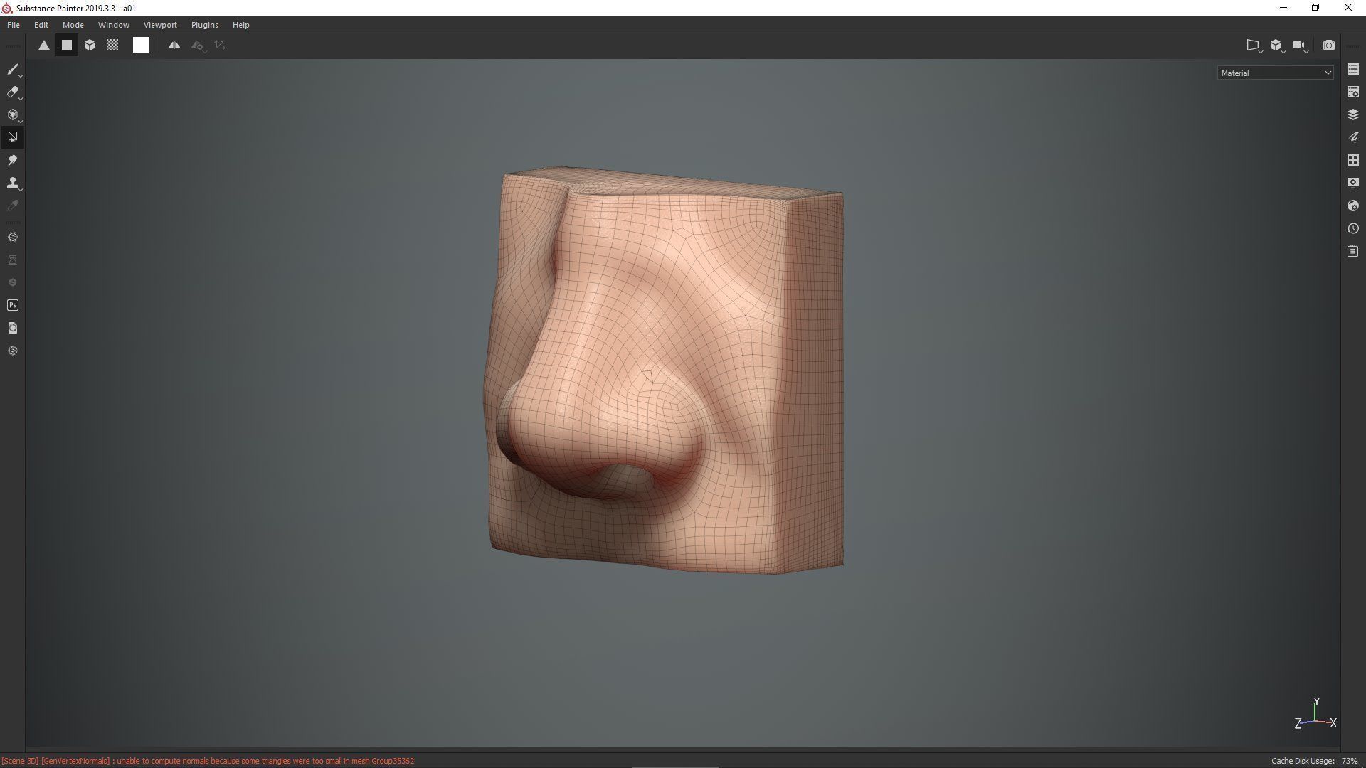 nose low poly and high poly  Low-poly 3D model_13