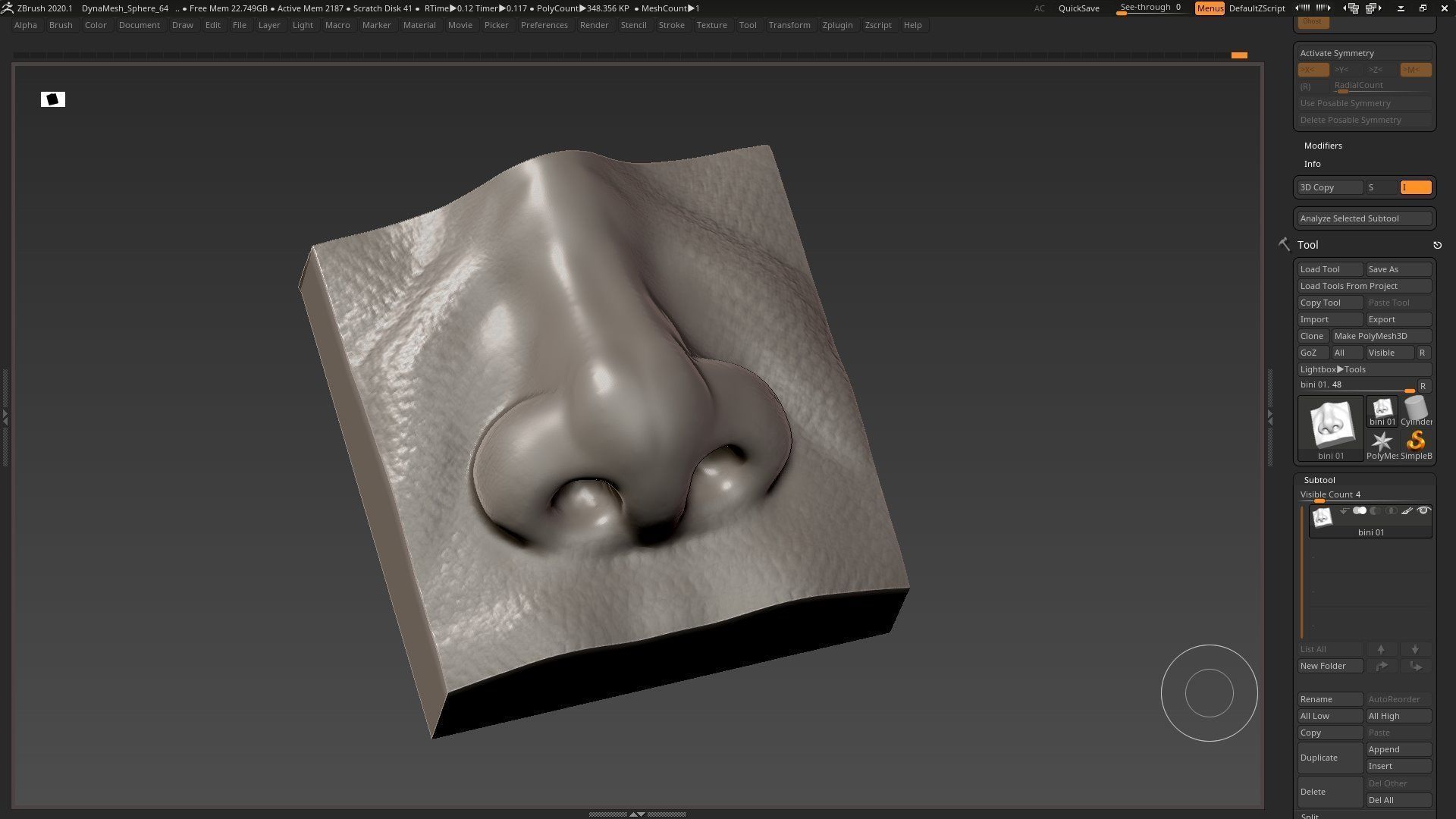 nose low poly and high poly  Low-poly 3D model_3