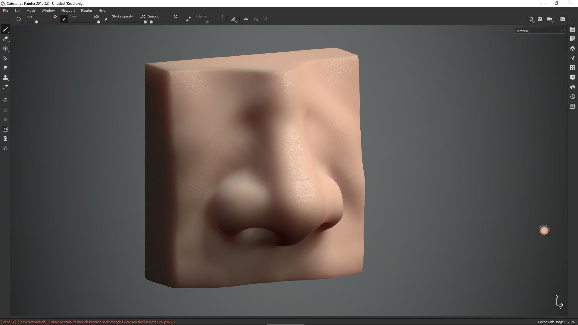 nose low poly and high poly  Low-poly 3D model_6
