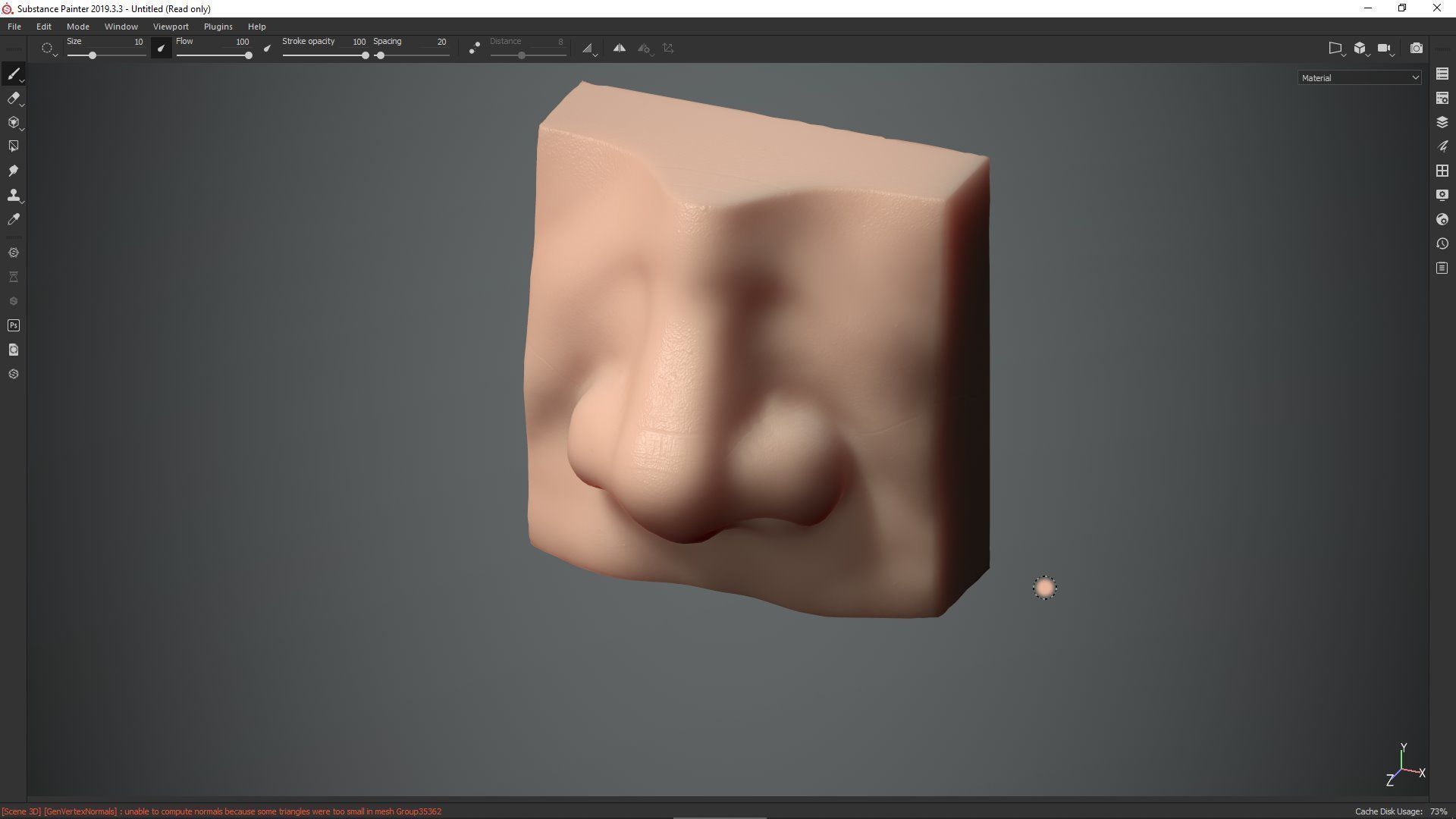 nose low poly and high poly  Low-poly 3D model_9