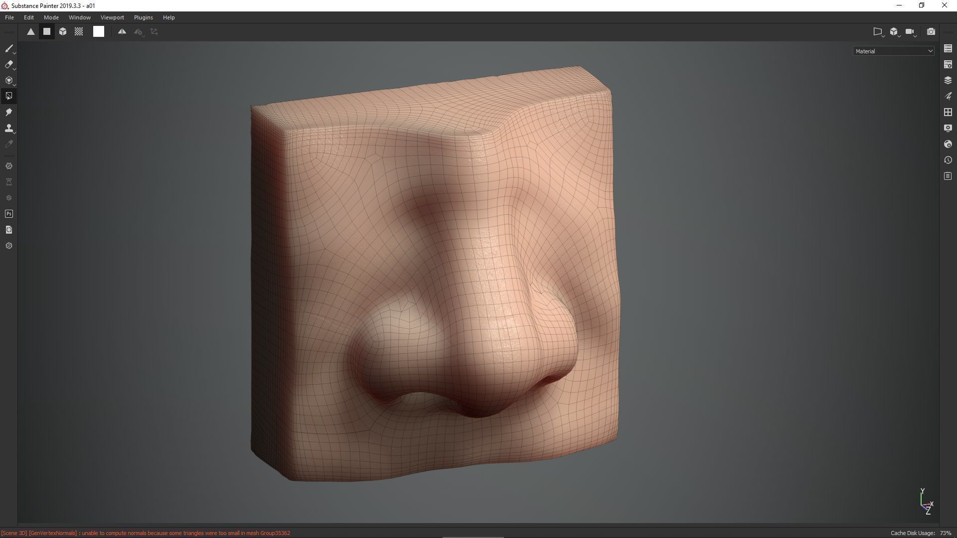 nose low poly and high poly  Low-poly 3D model_11