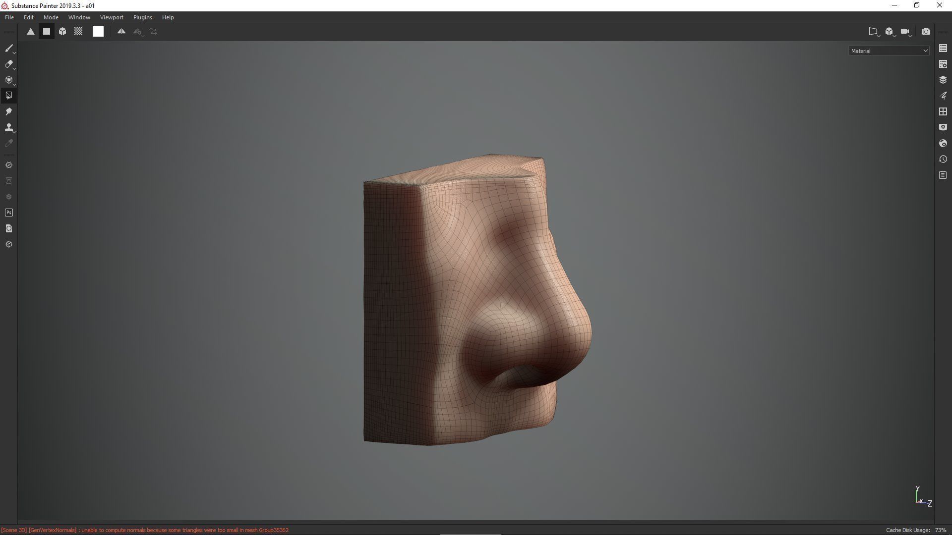 nose low poly and high poly  Low-poly 3D model_12