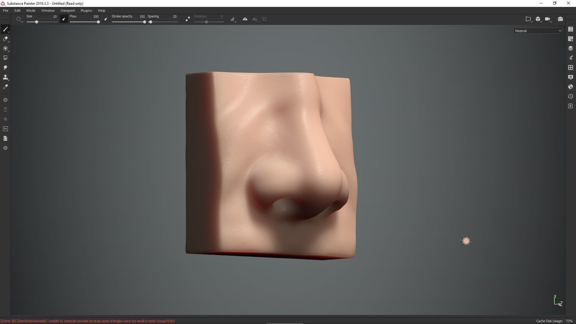 nose low poly and high poly  Low-poly 3D model_10