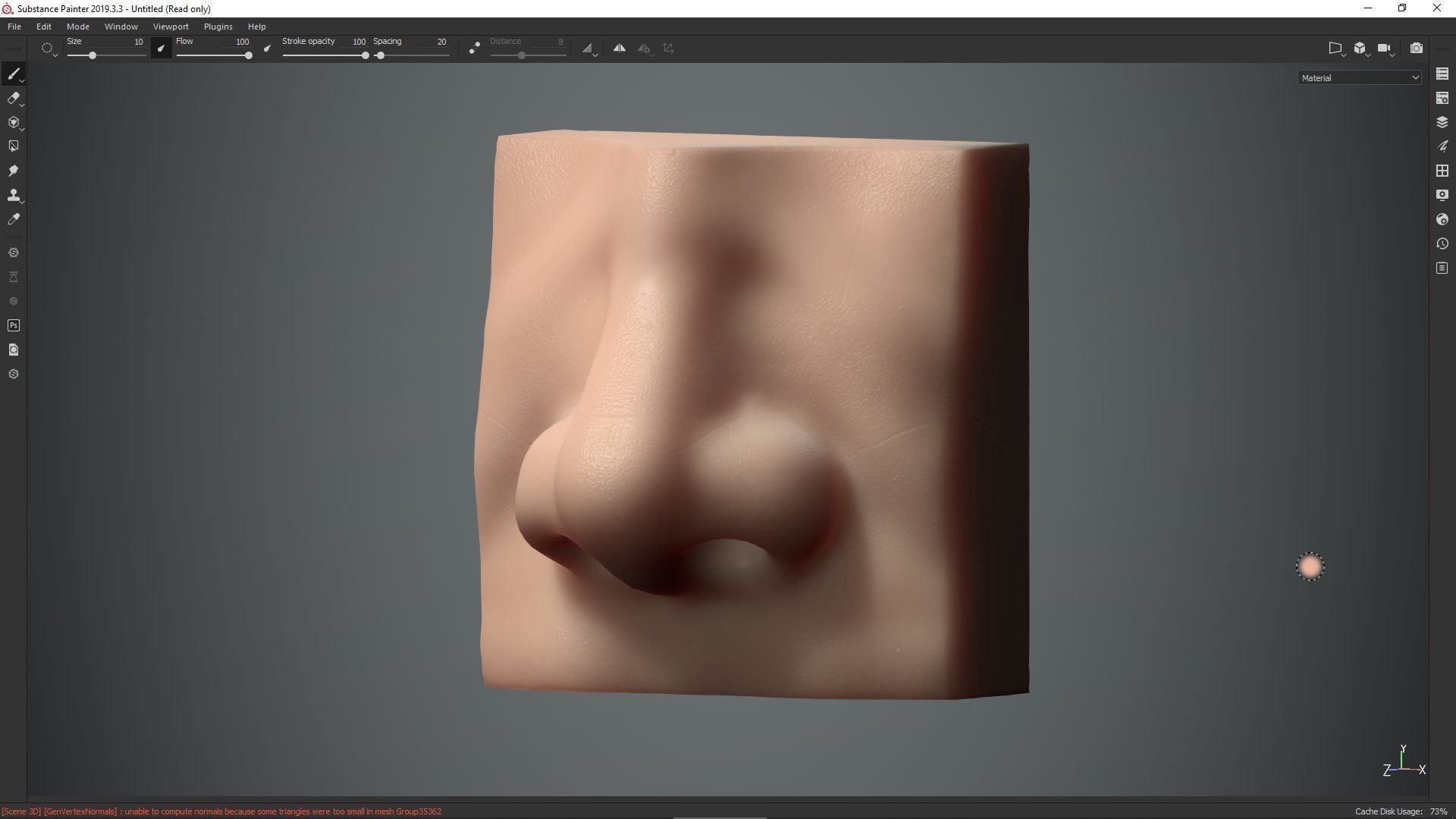 nose low poly and high poly  Low-poly 3D model_7