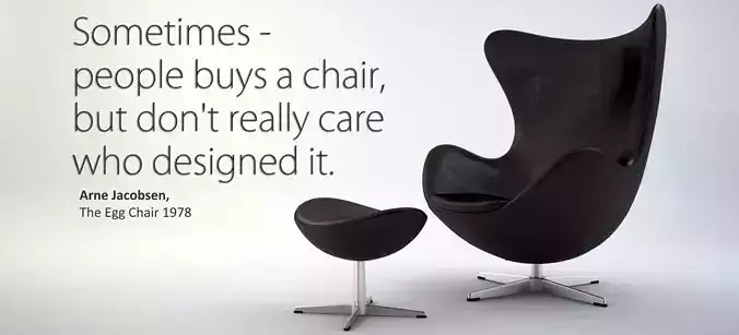 The Egg Chair with stool - Arne Jacobsen 3D model