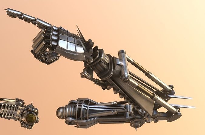 Rigged Robot Arms Blender-2 82a Version Free low-poly 3D model