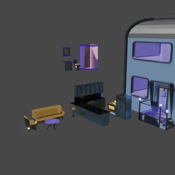 Futuristic Home 3D model_8