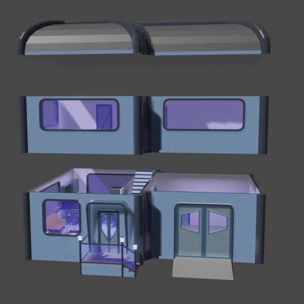 Futuristic Home 3D model_1