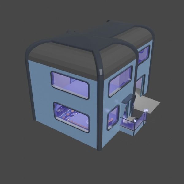 Futuristic Home 3D model_7