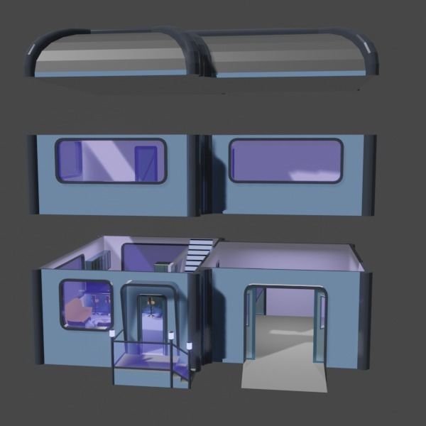 Futuristic Home 3D model_2