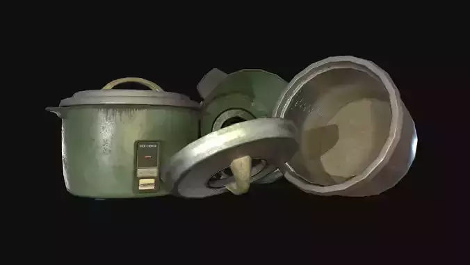 Rice Cooker 1970 Low-poly 3D model