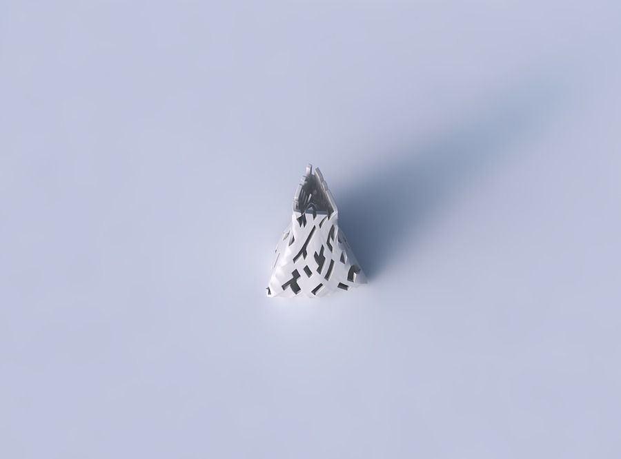 Vase grounded tilted triangle with cuts 3D print model_2