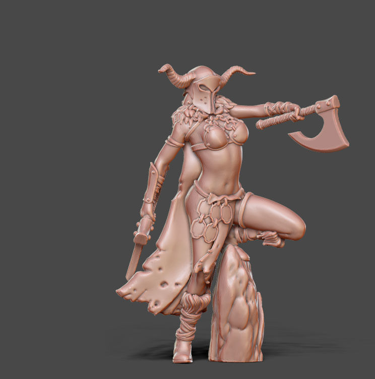 Barbarian bundle II - 3 miniatures 35 m scale 3D print model_10