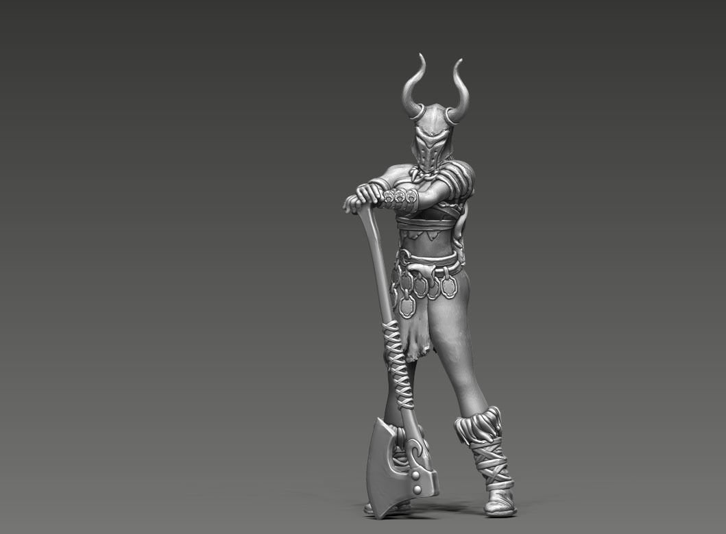 Barbarian bundle II - 3 miniatures 35 m scale 3D print model_20