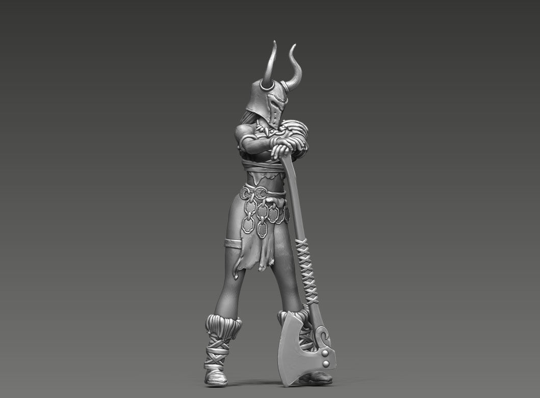 Barbarian bundle II - 3 miniatures 35 m scale 3D print model_22