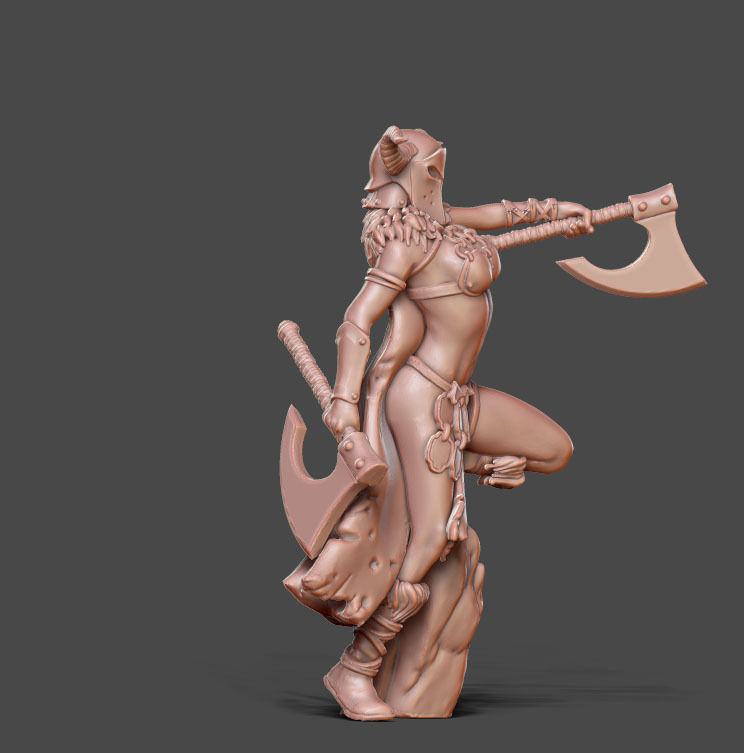 Barbarian bundle II - 3 miniatures 35 m scale 3D print model_11