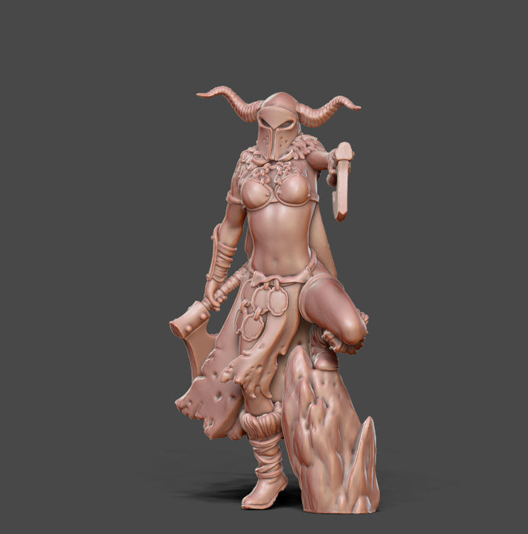 Barbarian bundle II - 3 miniatures 35 m scale 3D print model_15