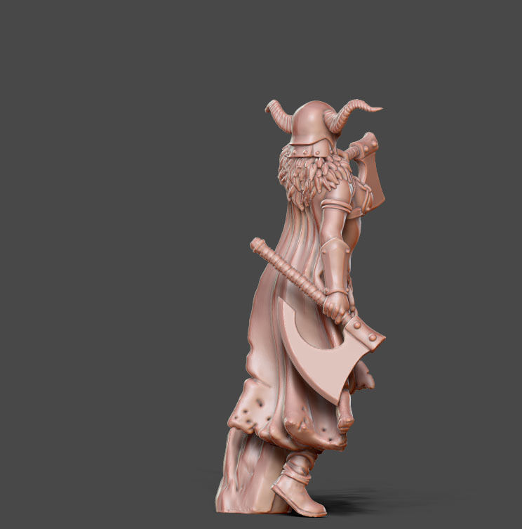 Barbarian bundle II - 3 miniatures 35 m scale 3D print model_12