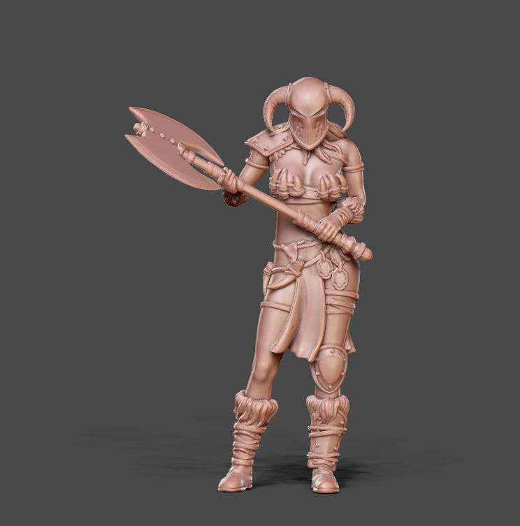 Barbarian bundle II - 3 miniatures 35 m scale 3D print model_3