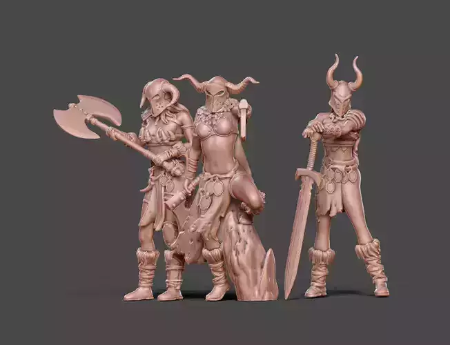 Barbarian bundle II - 3 miniatures 35 m scale