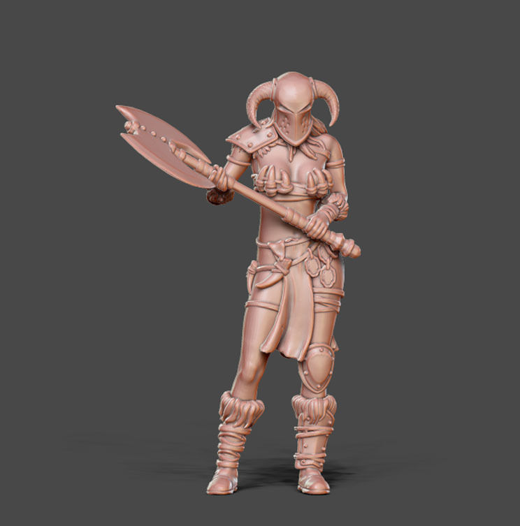 Barbarian bundle II - 3 miniatures 35 m scale 3D print model_17