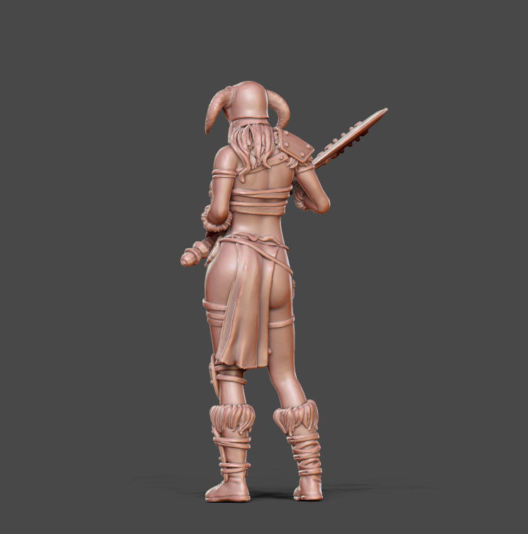 Barbarian bundle II - 3 miniatures 35 m scale 3D print model_8