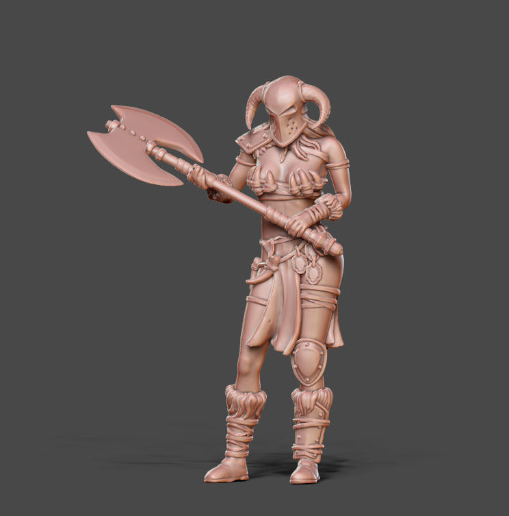Barbarian bundle II - 3 miniatures 35 m scale 3D print model_9