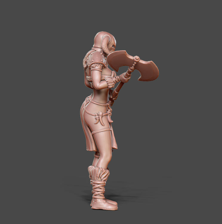 Barbarian bundle II - 3 miniatures 35 m scale 3D print model_6