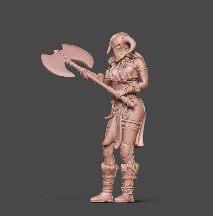 Barbarian bundle II - 3 miniatures 35 m scale 3D print model_4