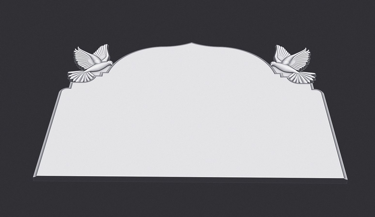 memorial tombstone with dove 3D print model_2
