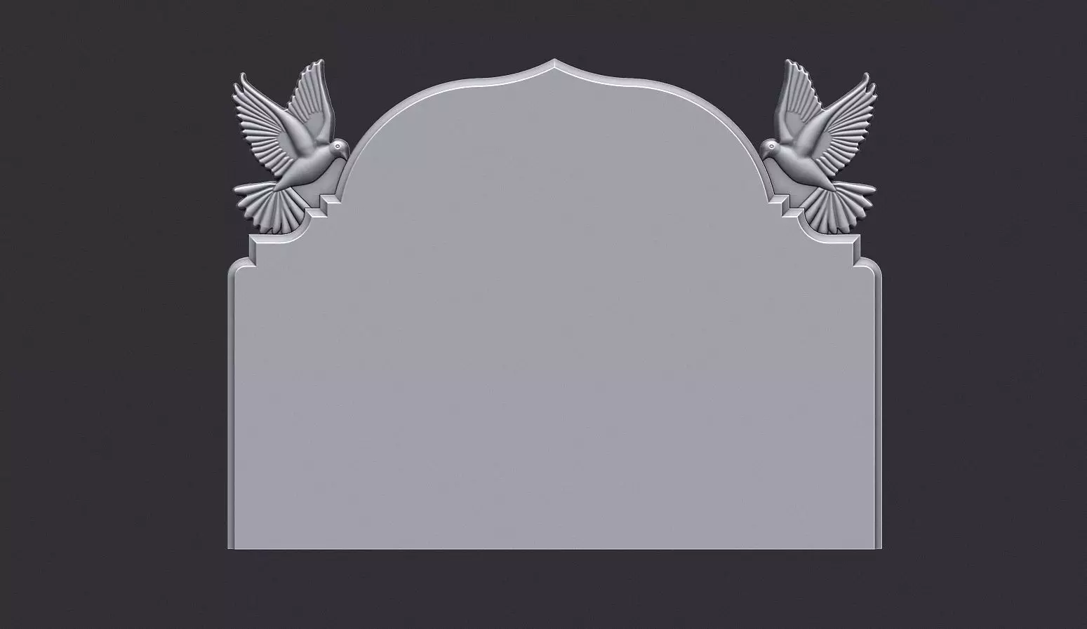 memorial tombstone with dove 3D print model_0