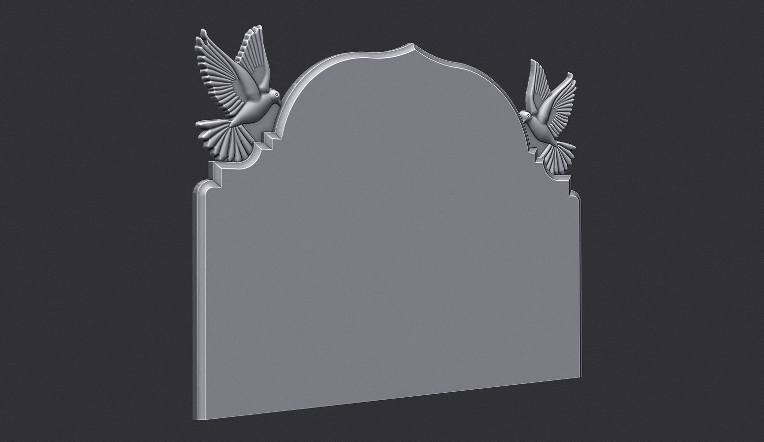 memorial tombstone with dove 3D print model_1