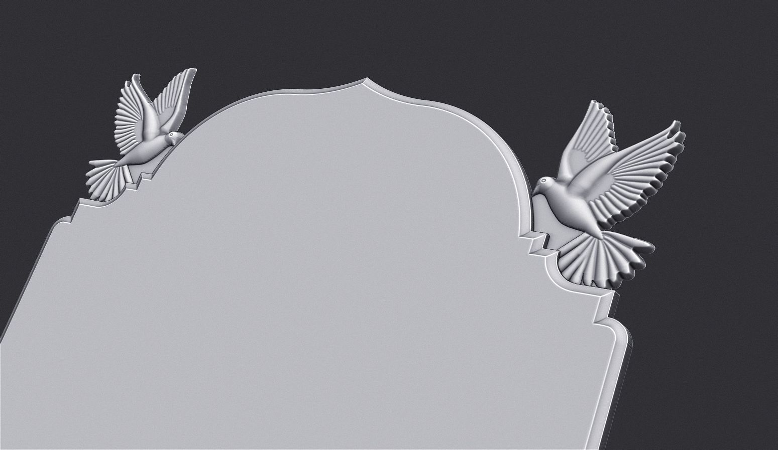memorial tombstone with dove 3D print model_3