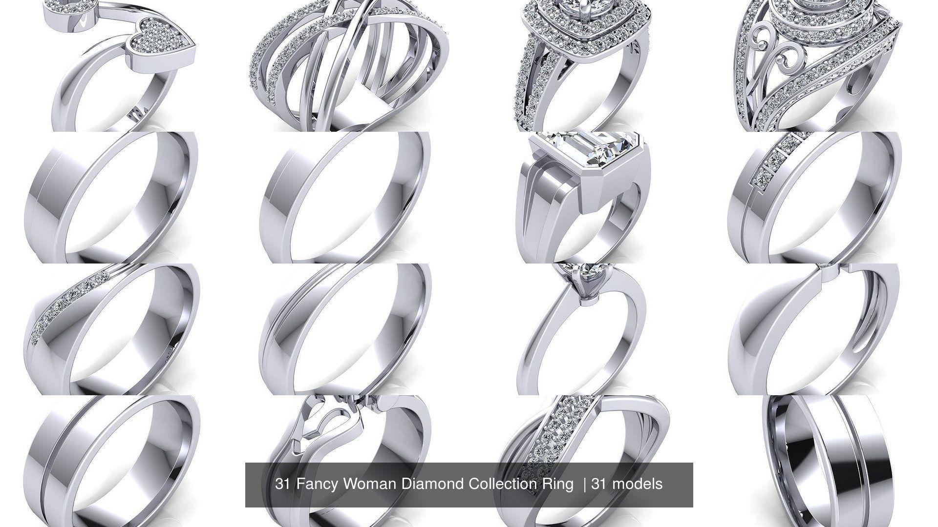 31 Fancy Woman Diamond Collection Ring _2