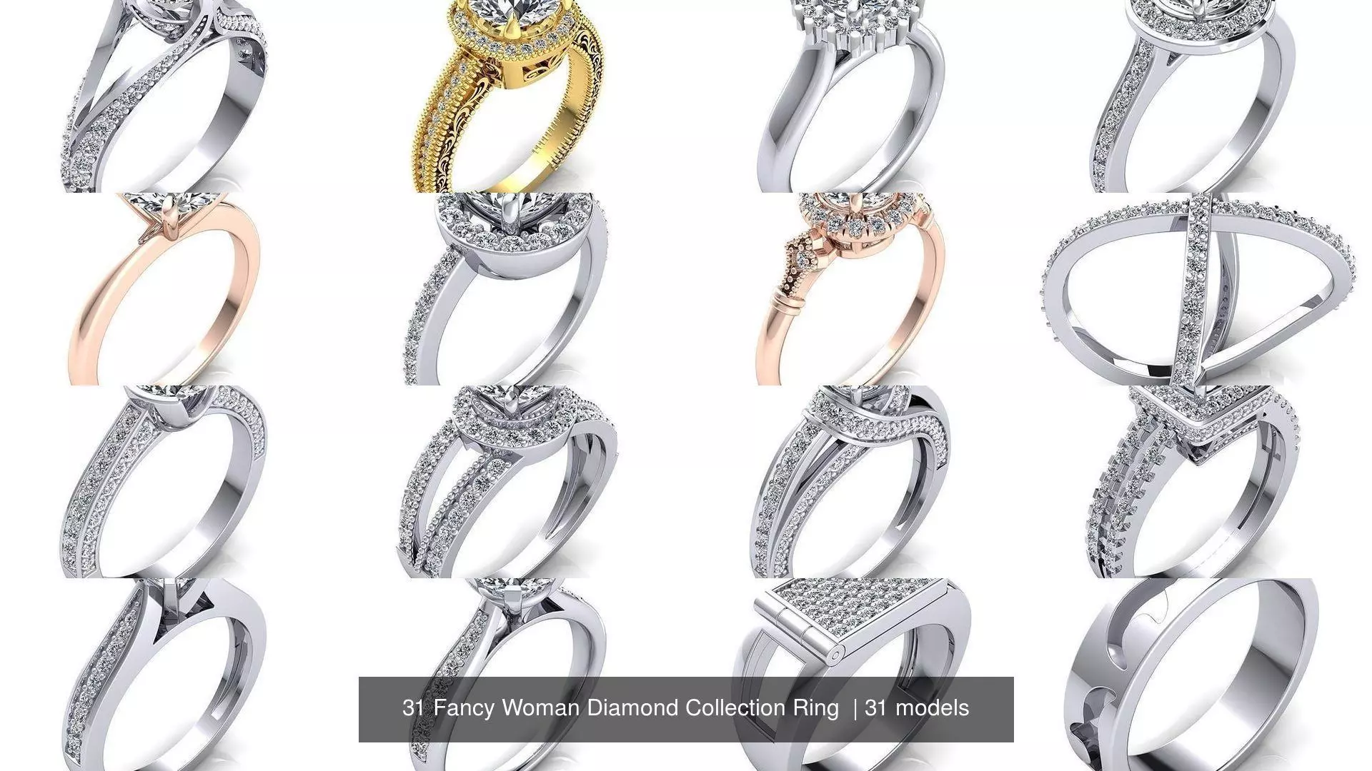 31 Fancy Woman Diamond Collection Ring _1