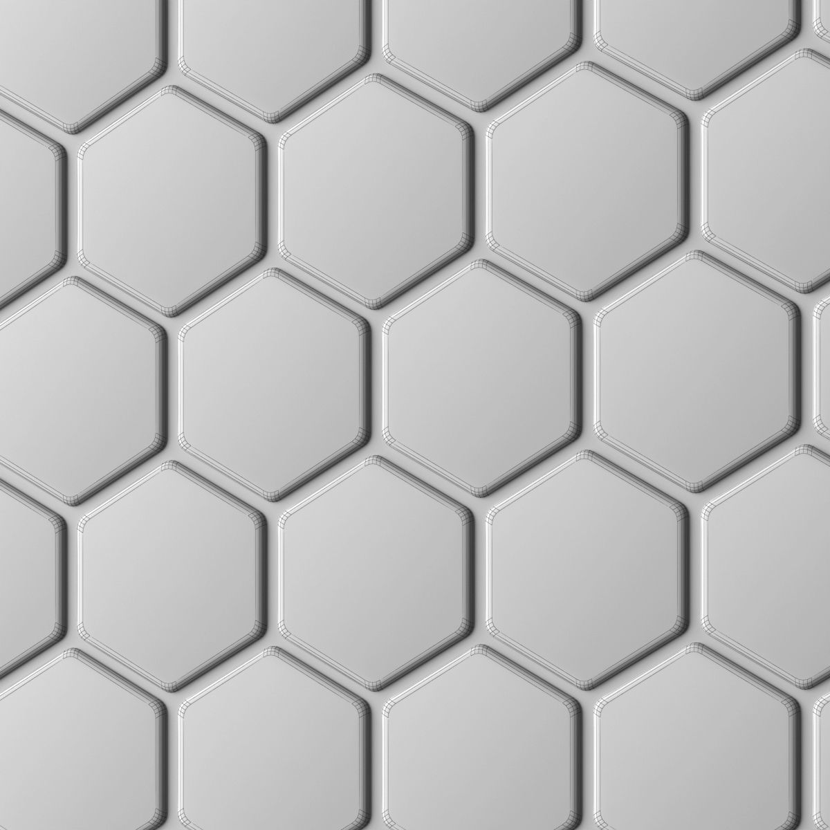Hexagon Tiles 3D model_4