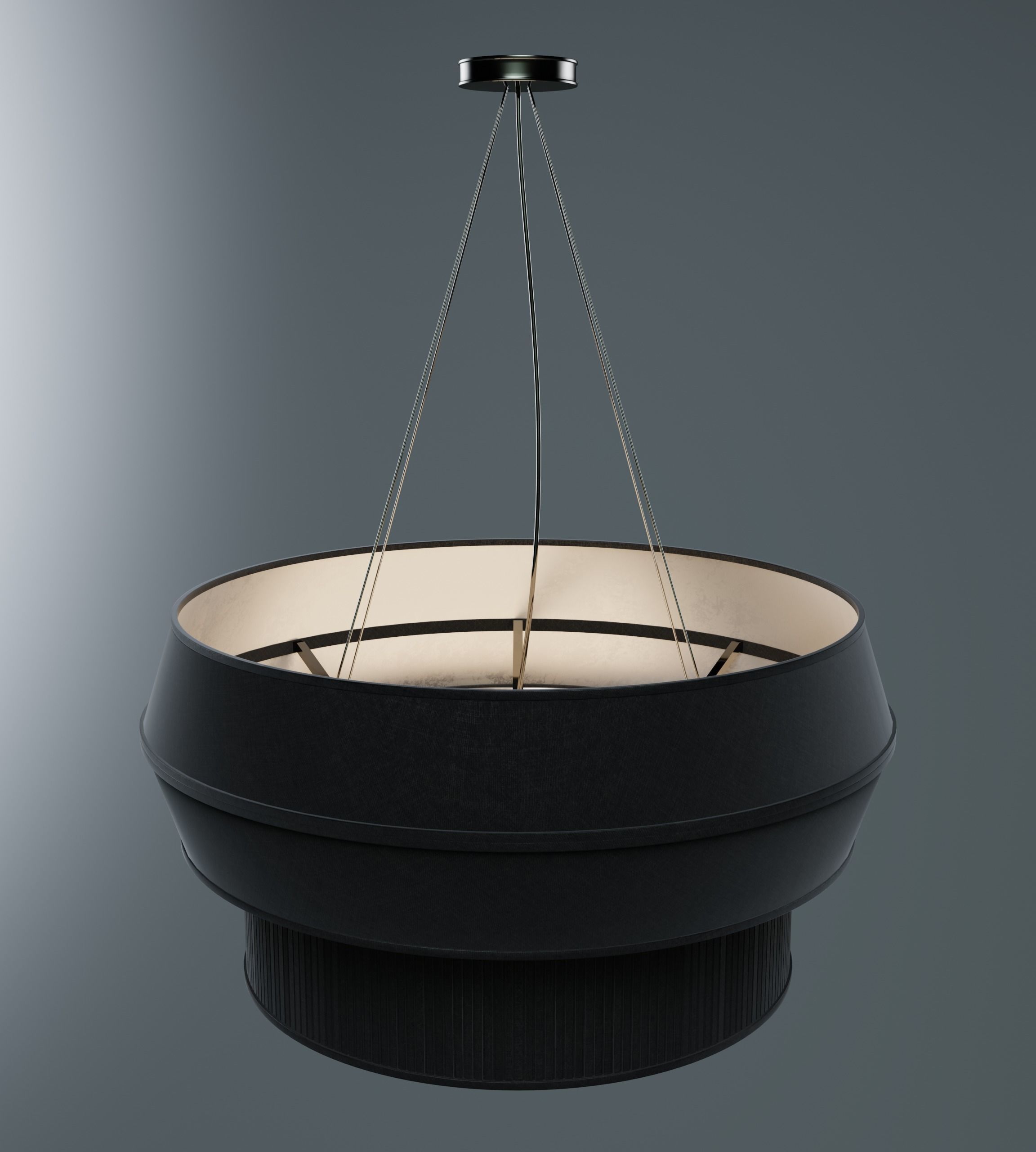 Black Hanging Light or Ceiling Lamp 3D model_2