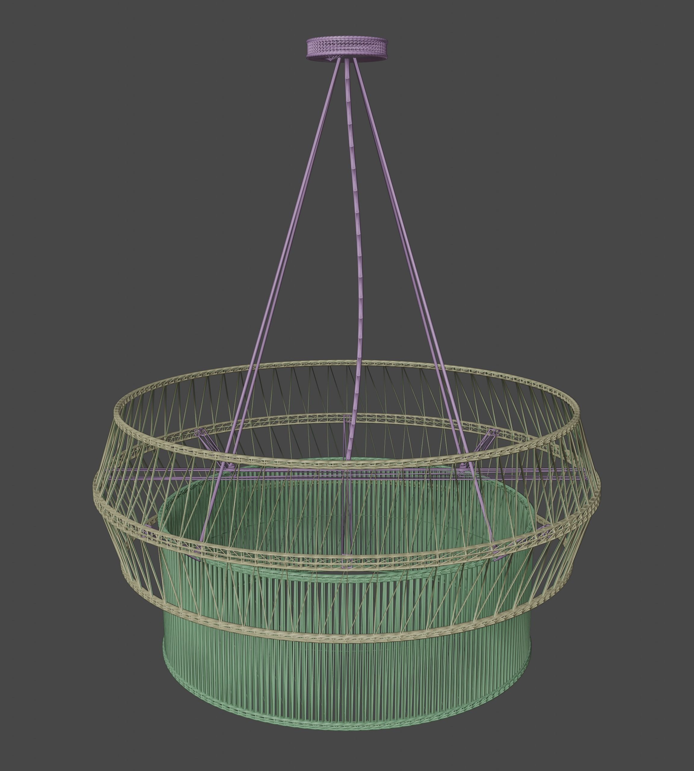 Black Hanging Light or Ceiling Lamp 3D model_4