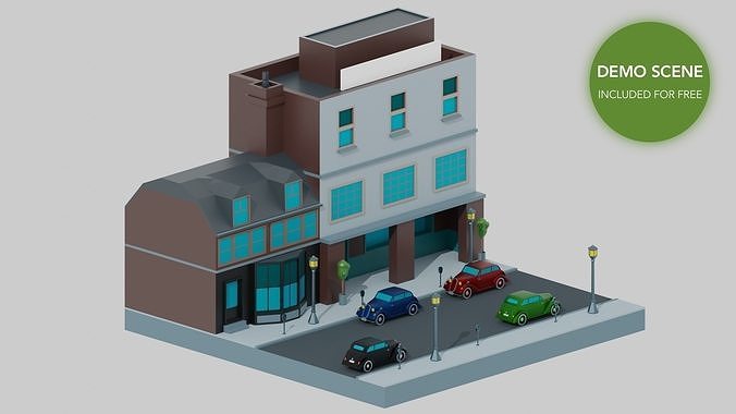 Oldtimer classic compact Low-poly 3D model