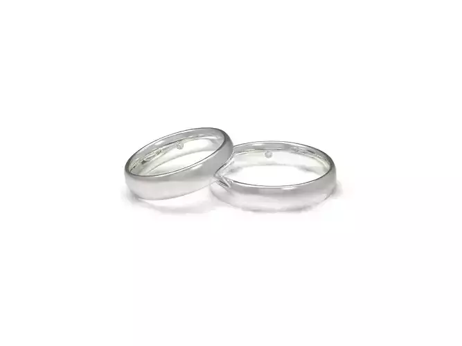 Wedding rings one stone 3D print model