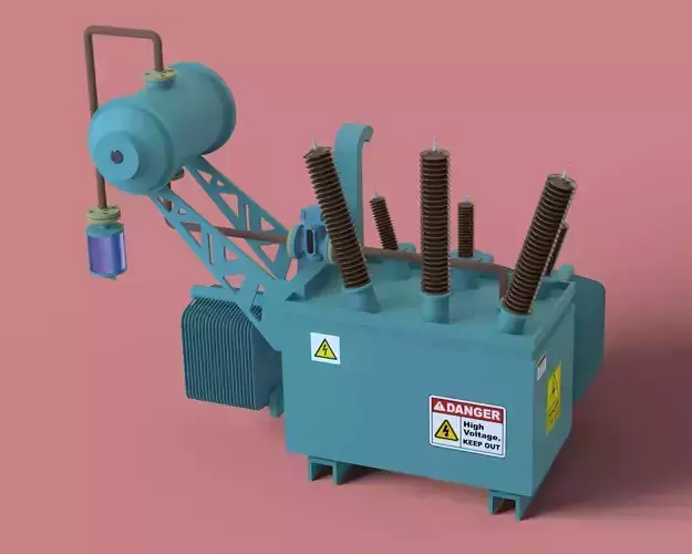 Electrical Transformer with Assembly 3D model