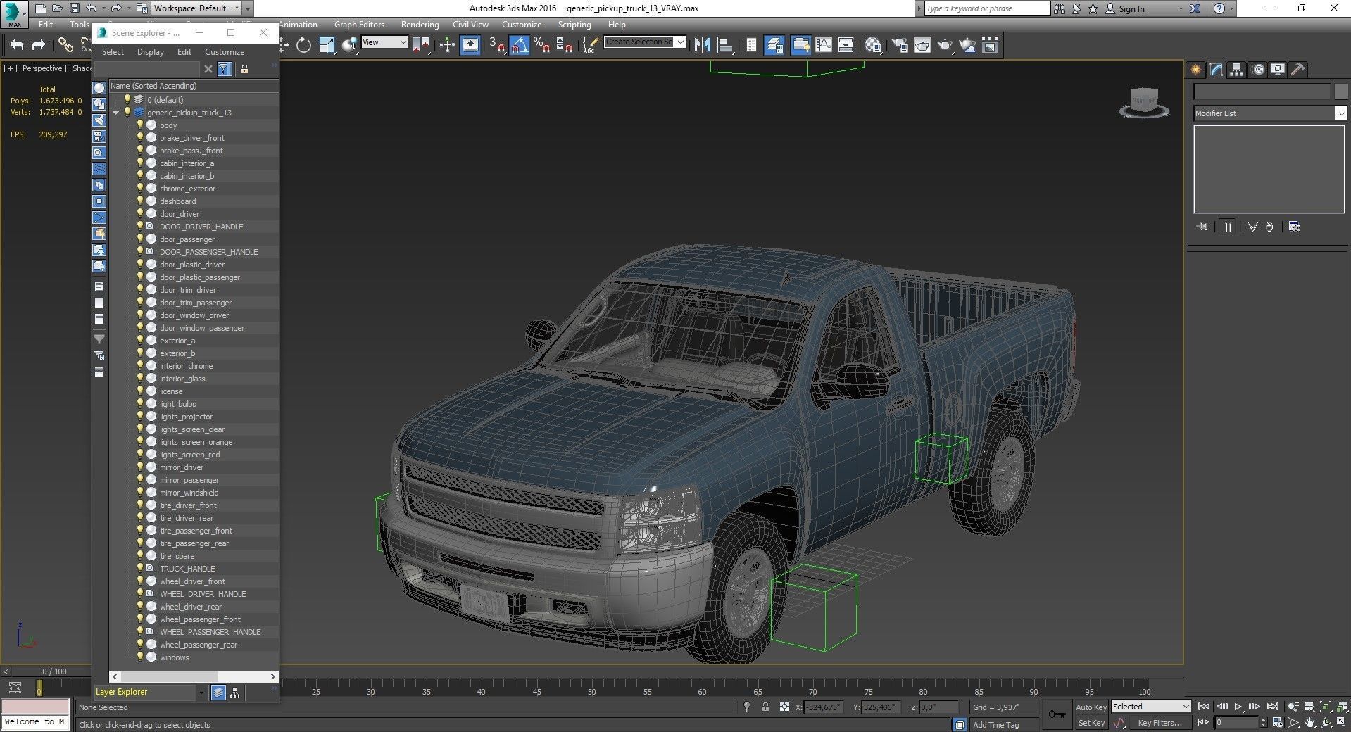 GENERIC PICKUP TRUCK 13 3D model_20