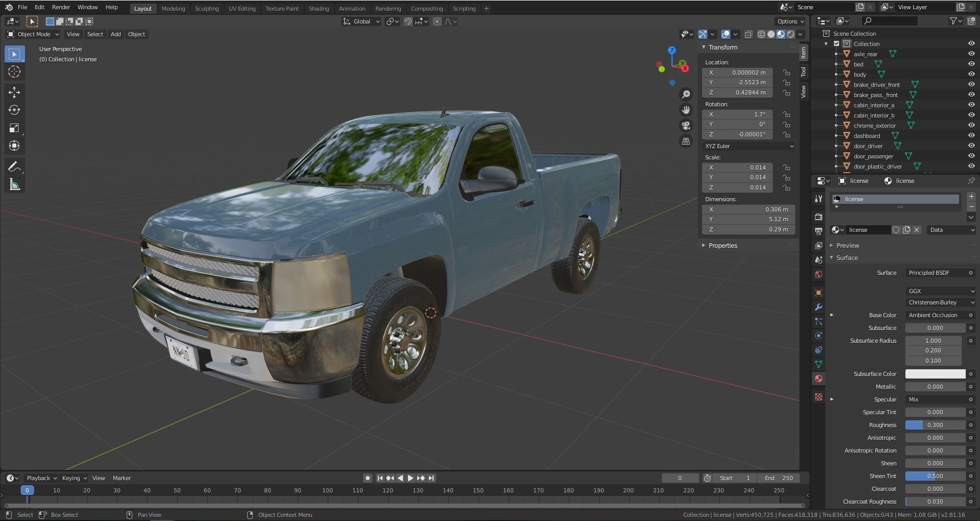 GENERIC PICKUP TRUCK 13 3D model_21