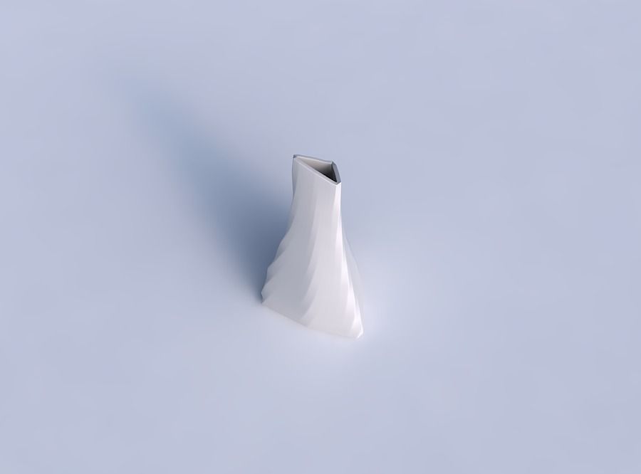 Vase grounded tilted triangle with uniform polygons 3D print model_1